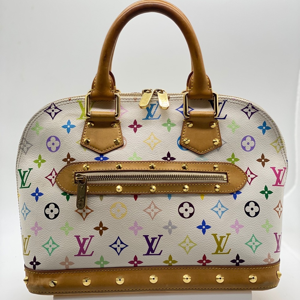 Louis Vuitton White Multicolor Alma PM Bag